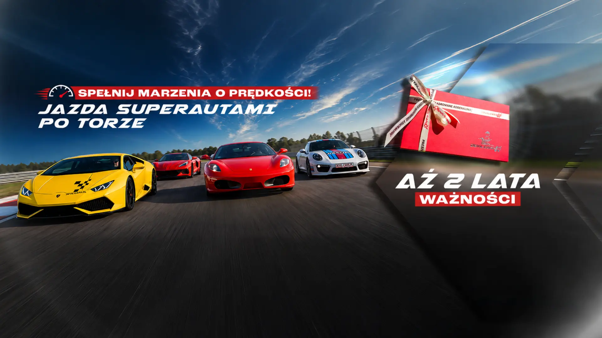 Jazdy sportowymi autami na torach wyścigowych - 2 lata ważności